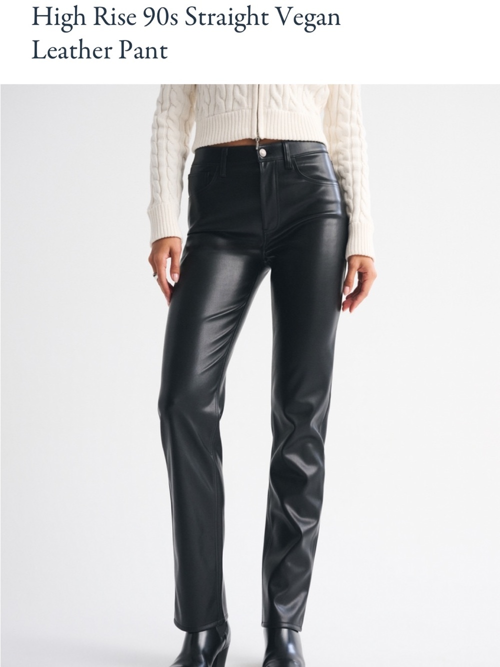 Abercrombie & Fitch High-Rise Vegan Leather Jeans — Black